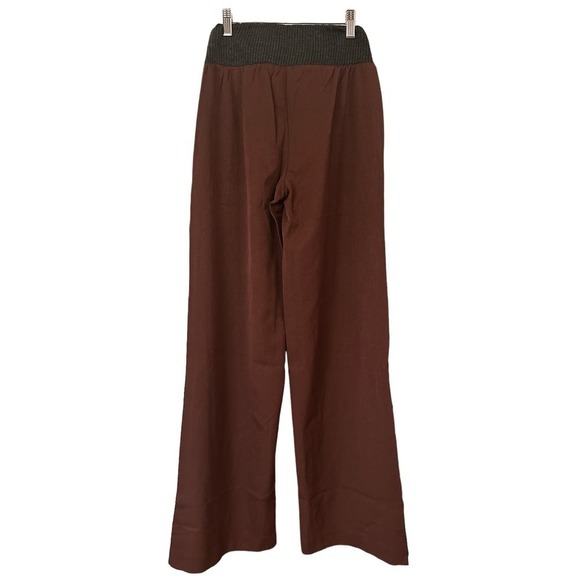 WeWoreWhat Women's Low-Rise V Pant Twill Ribbed Pants Size M Brown NWT - Picture 6 of 8
